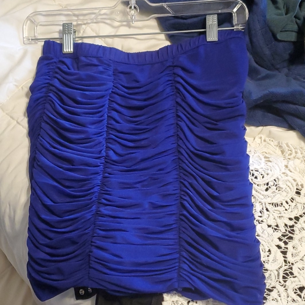 Royal blue mini skirt